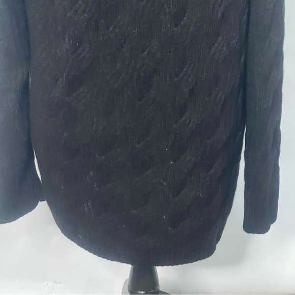 Calvin Klein black cowl neck classic pullover chain stitch sweater Size L - Picture 10 of 14